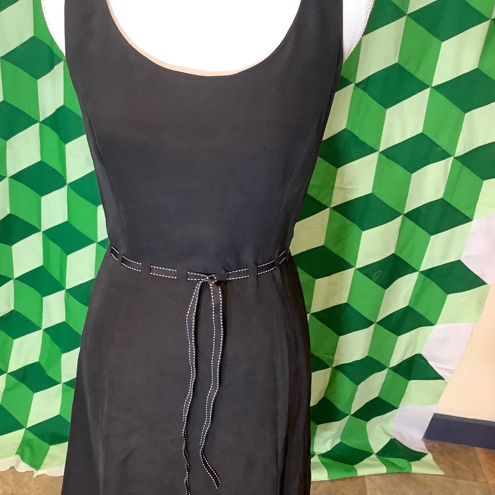 Ann Taylor Black Silk Sleeveless Dress
